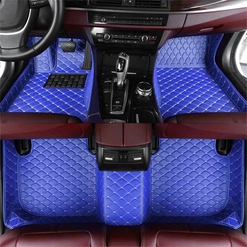 BPOOBP Auto Fußmatten Leder Bodenmatte für Golf/Golf 6 2014-2018 Allwetter Fussmatten Set Zubehör Fußmatte Blau von BPOOBP