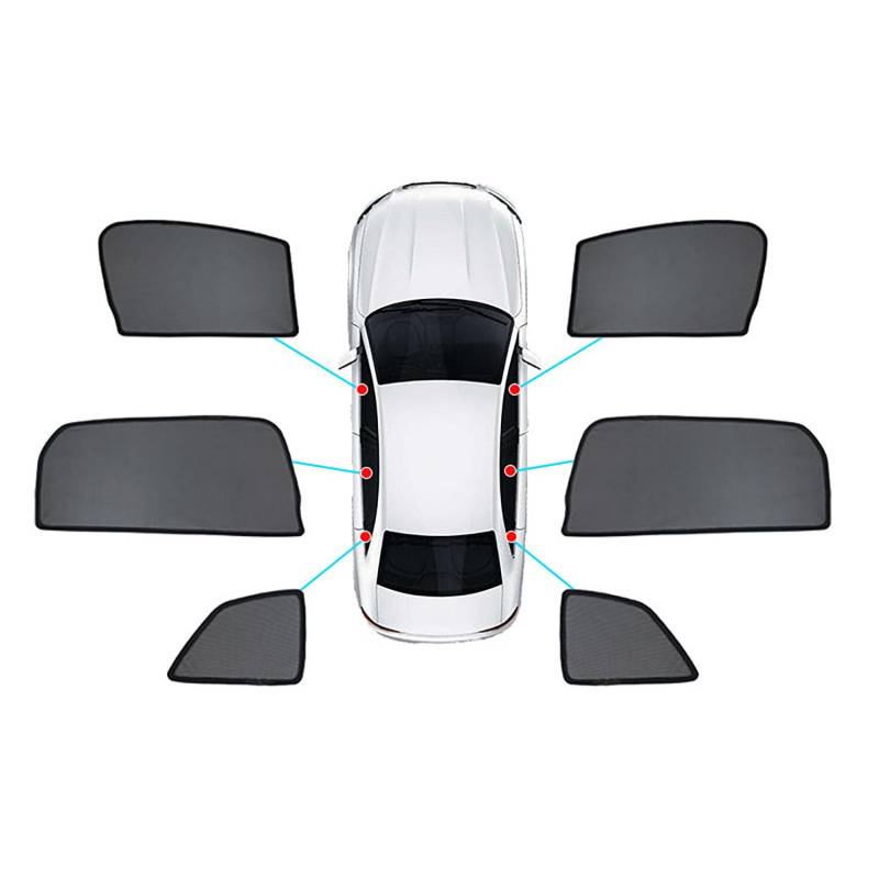 Auto Seitenscheibe Sonnenschutz für Mercedes-Benz GLE 2020 2021 2022 2023 2024 2025 Fenster Sonnenblende UV-Schutz Zubehör,6PCS von BPQYSBLD