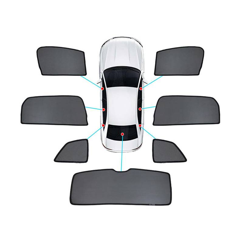 Auto Seitenscheibe Sonnenschutz für Mercedes-Benz GLE 2020 2021 2022 2023 2024 2025 Fenster Sonnenblende UV-Schutz Zubehör,7PCS von BPQYSBLD