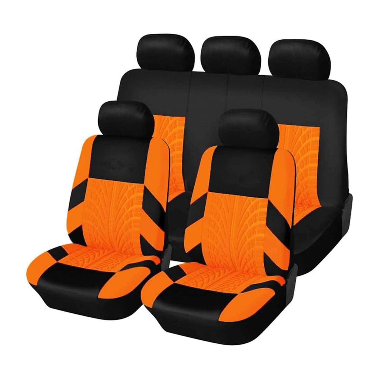 BQKCD Auto Sitzbezüge Set für Renault Megane (2004-2009), Sitzschoner Vorne und Hinten Verschleißfes Rutschfester Atmungsaktiver Autositzschutz ZubehöR,E/Orange von BQKCD