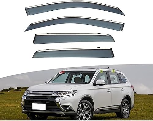 BRADOC 4 Stück Autofenster Windabweiser für Mitsubishi Outlander 2013-2021, Autofenster Vorn Und Hinten Regenschutz Seitenfenster Luftabweiser von BRADOC