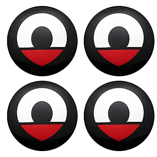 4 StüCk Auto Radnabenaufkleber FüR Smart Fortwo Forfour 453 451 450, ABS-Material 3D Radnaben-Zierkappen Radnabenkappen Logo-Aufkleber Mittelabdeckung Emblem-Abzeichen-Aufkleber,Red von ZOUXO