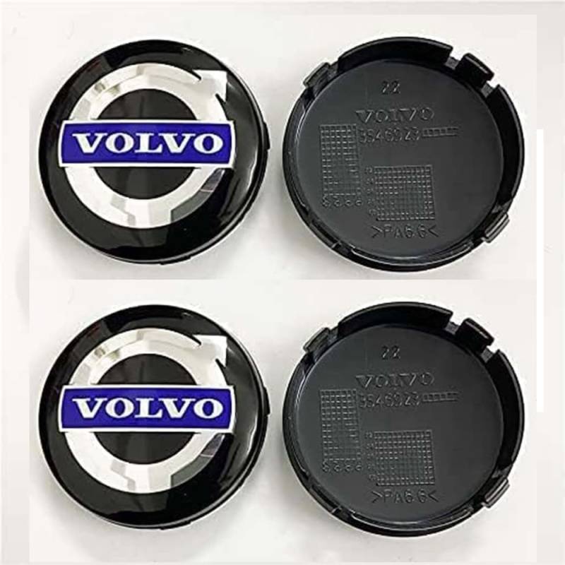 BRALEM 4 Stücke für Volvo V40 V50 V60 V90 68MM Auto Nabendeckel Kratzfest Radnabenkappen Radmittelkappen Radnabenabdeckung Nabenkappen Zubehör von BRALEM