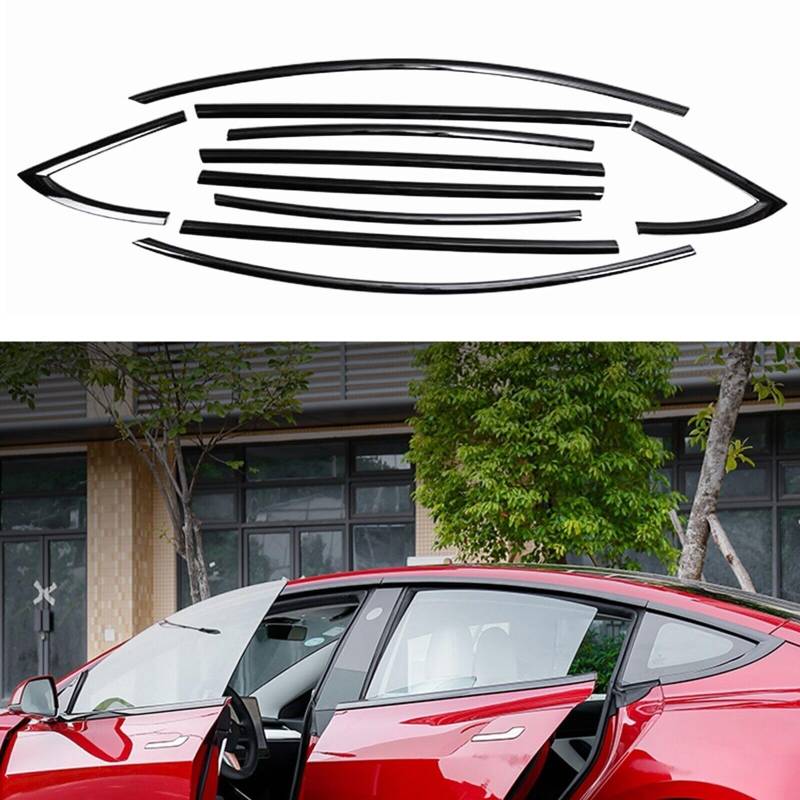 Auto Fensterzierleiste FüR Tesla Model 3 2017-2022, Edelstahl Wetterschutz Kantenschutz RobbenwäChter Bodykit von BRALEM
