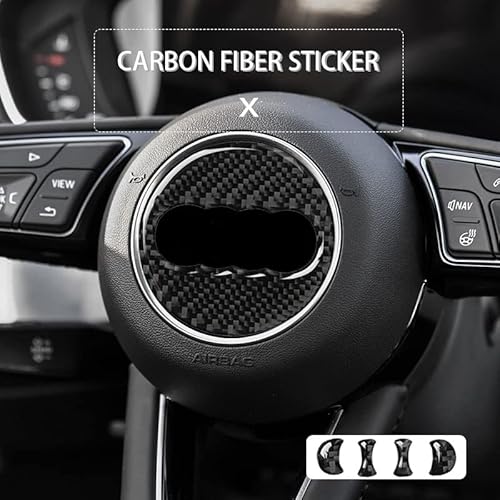 BRALI Carbon Fiber Lenkrad Panel Abdeckung Trim Aufkleber Auto Zubehör Innen Fit for A3 A4 A6 A1 A7 Q5 Q7 s4 TT Lenkradbezüge (Size : A Style) von BRALI