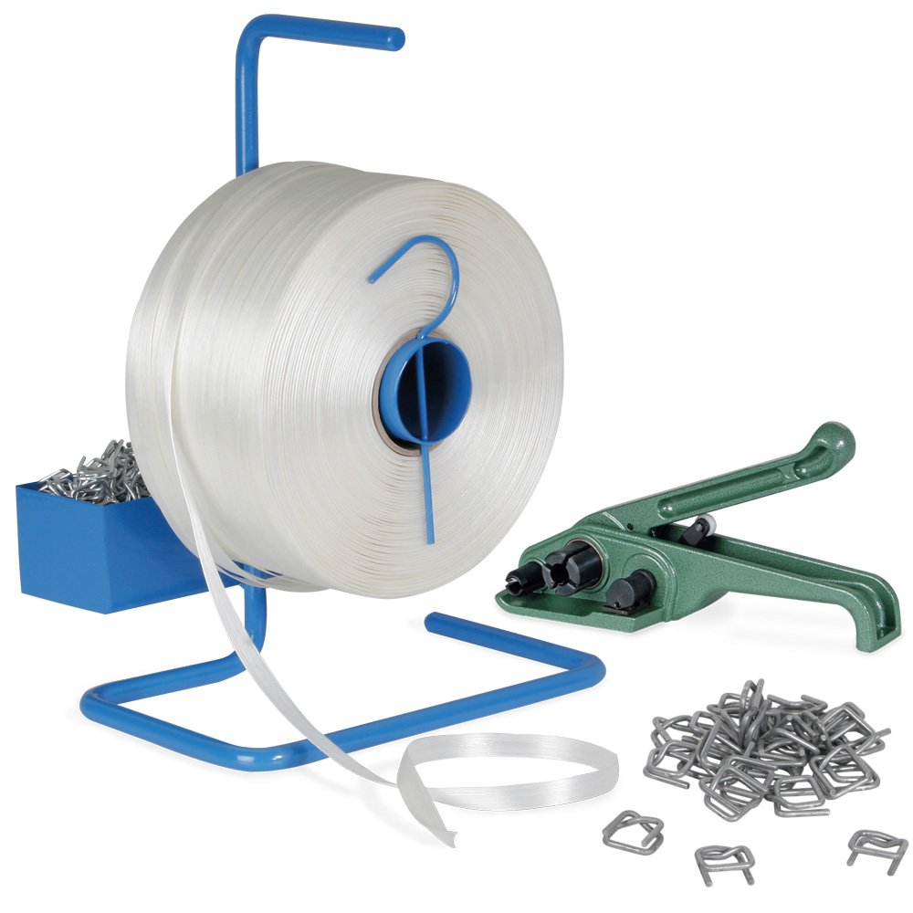 BRB Umreifungsset mit Bandabroller, Bandspanner und 850 m Polyester-Kraftband BRB Umreifungsset mit Bandabroller, Bandspanner und 850 m Polyester-Kraftband von BRB