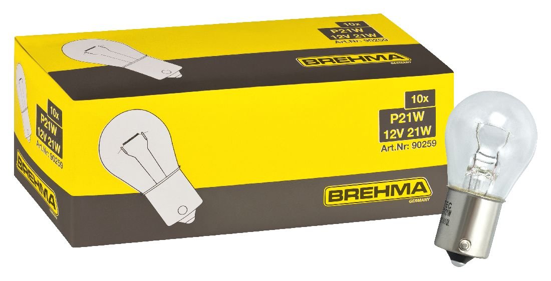 BREHMA 10x P21W 12V 21W Kugellampe BA15s Bremslichtlampe Nebelschlusslampe Rückfahrlicht Tagfahrlicht von BREHMA