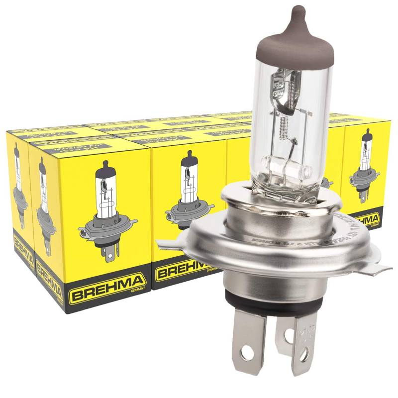 BREHMA 10x H4 Halogen Lampe 12 Volt 60/55 Watt P43t von BREHMA