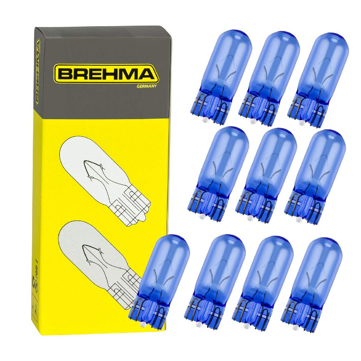 10x BREHMA Standlicht W5W Autolampen in Xenon Optik 12V 5W von BREHMA