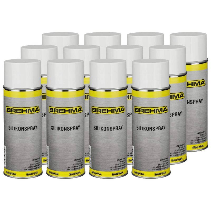 12x Silikonspray Schmiermittel Schmierstoff Siliconespray Gleitmittel Spray 400 ml von BREHMA