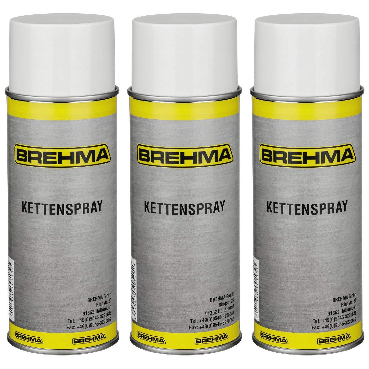 3x Kettenspray Kettenfett 400 ml für O-Ring-Ketten geeignet transparent von BREHMA