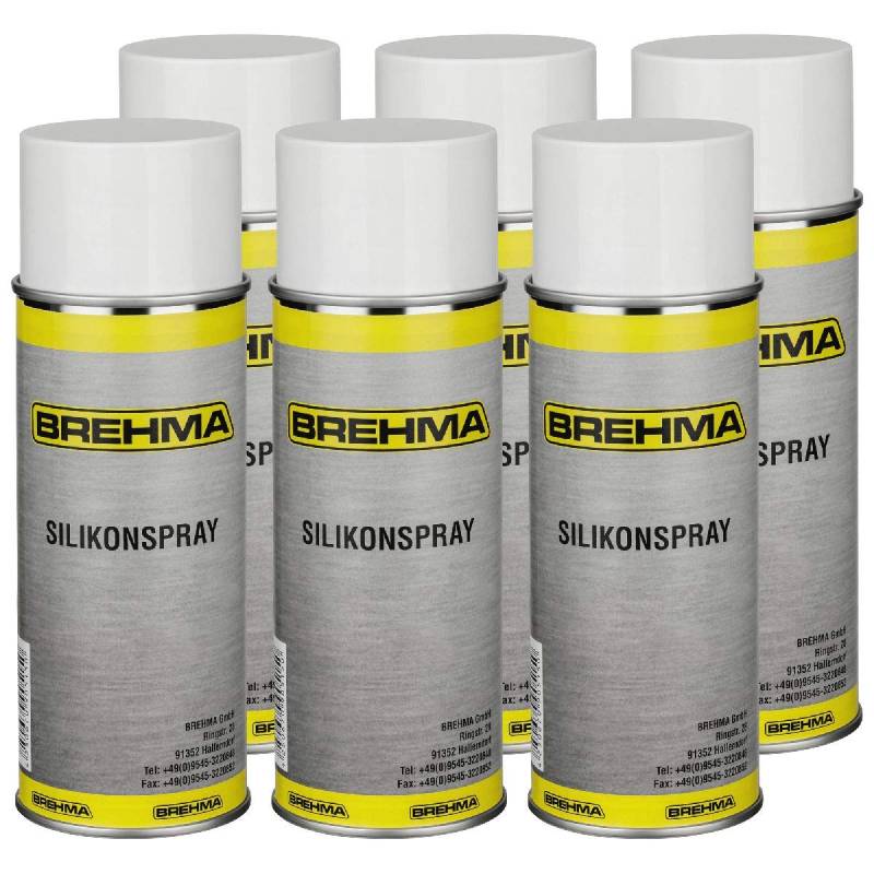 6x Silikonspray Schmiermittel Schmierstoff Siliconespray Gleitmittel Spray 400 ml von BREHMA