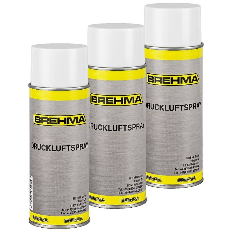 BREHMA 3X Druckluftspray Druckluftreiniger 400ml von BREHMA