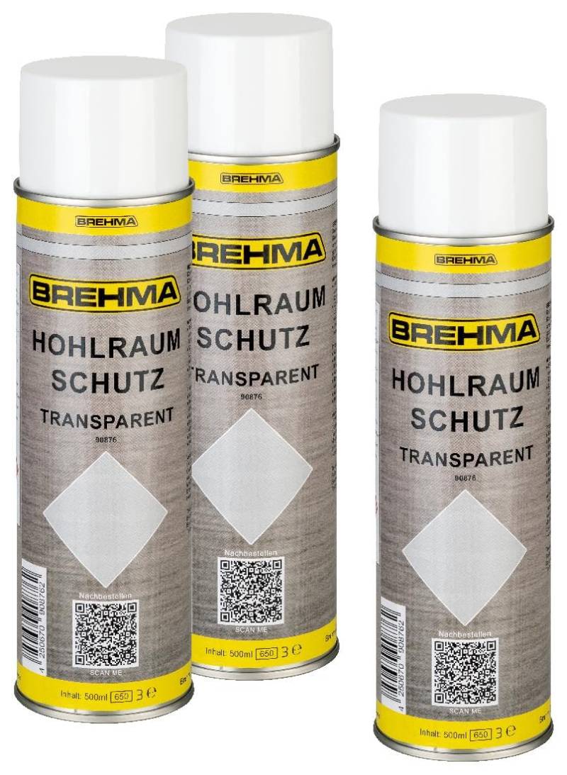 BREHMA 3X Hohlraumschutz Hohlraumversiegelung transparent Spray 500ml von BREHMA