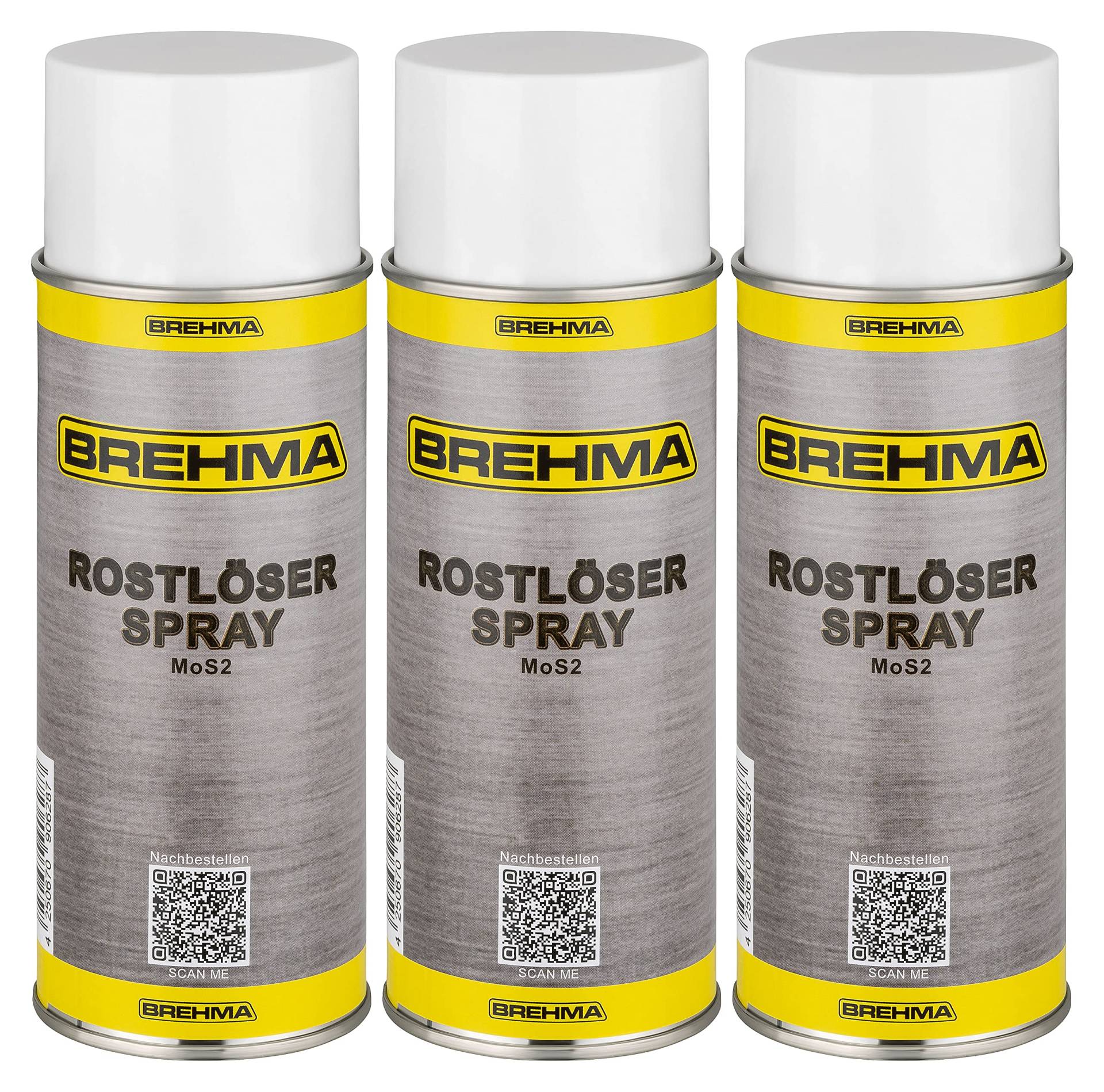 BREHMA 3X Rostlöser mit MoS2 Intensiv Rostlöserspray 400ml Korrosionsschutz BREHMA 3X Rostlöser mit MoS2 Intensiv Rostlöserspray 400ml Korrosionsschutz von BREHMA