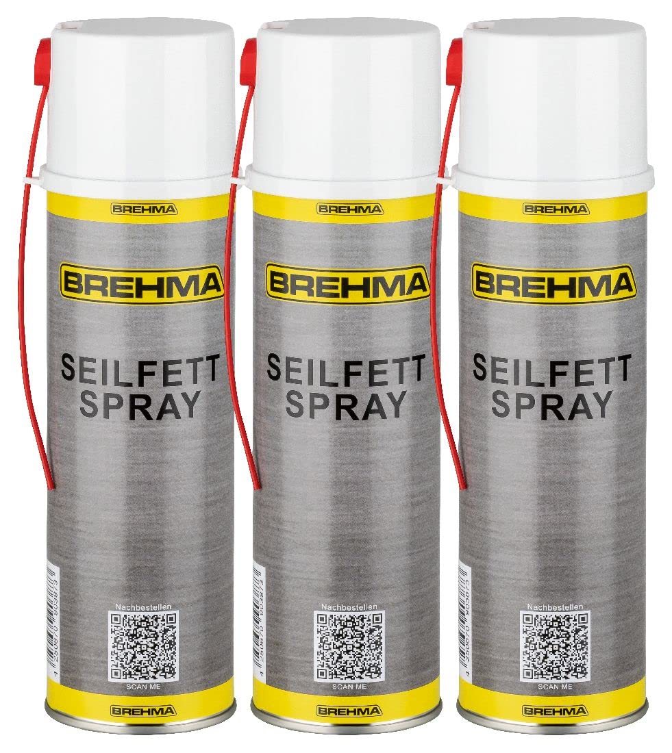 BREHMA 3X Seilfett Spray 500ml Fettspray Sprühfett Kettenspray von BREHMA