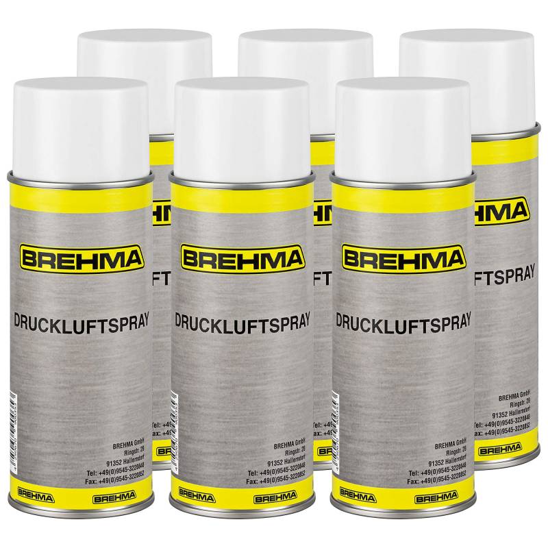 BREHMA 6X Druckluftspray Druckluftreiniger 400ml von BREHMA