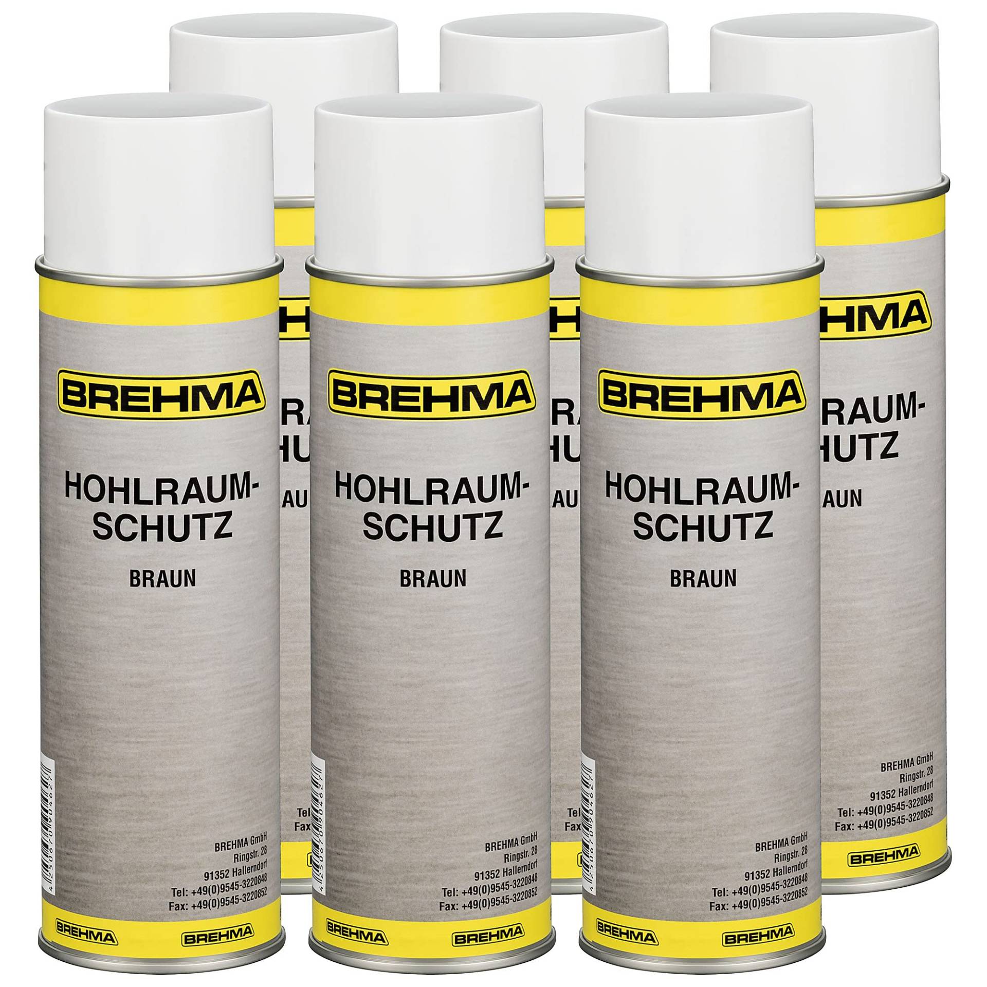 BREHMA 6X Hohlraumschutz Hohlraumversiegelung Spray 500ml Wachs mit Griff von BREHMA