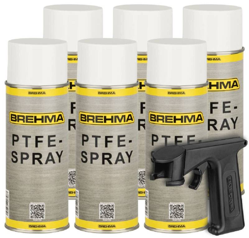 BREHMA 6X PTFE Spray Kriechöl Schmiermittel Trockenschmierung 400ml mit Griff von BREHMA