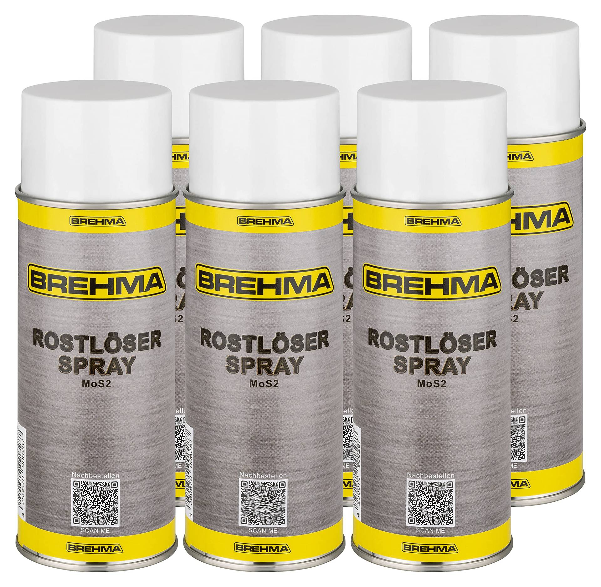 BREHMA 6X Rostlöser mit MoS2 Intensiv Rostlöserspray 400ml Korrosionsschutz von BREHMA
