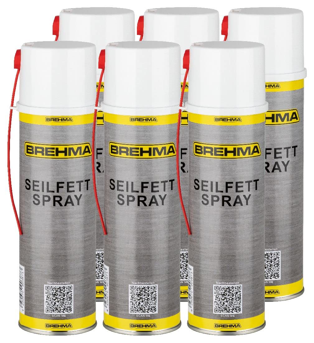 BREHMA 6X Seilfett Spray 500ml Fettspray Sprühfett Kettenspray von BREHMA