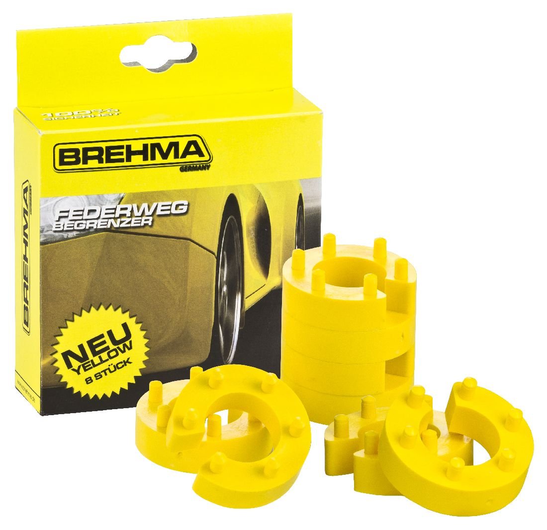 BREHMA Federwegbegrenzer Yellow Stick 16mm 8er Set universell Mit 6- Fach Positionierung Federwegsbegrenzer von BREHMA