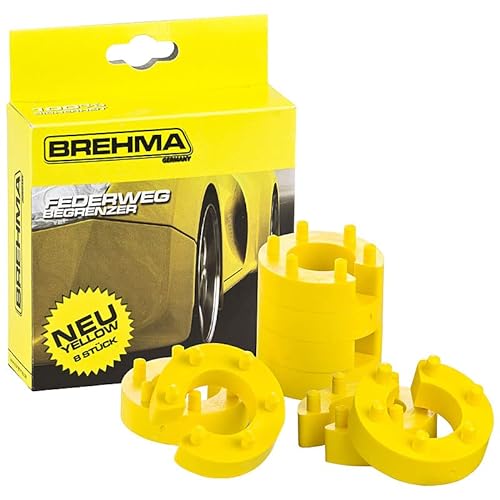 BREHMA Federwegbegrenzer Yellow Stick 22mm 8er Set universell Mit 6- Fach Positionierung Federwegsbegrenzer von BREHMA