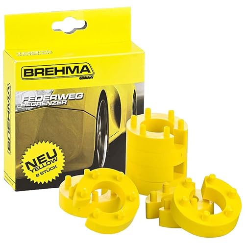 BREHMA Federwegbegrenzer Yellow Stick 22mm 8er Set universell Mit 6- Fach Positionierung Federwegsbegrenzer von BREHMA