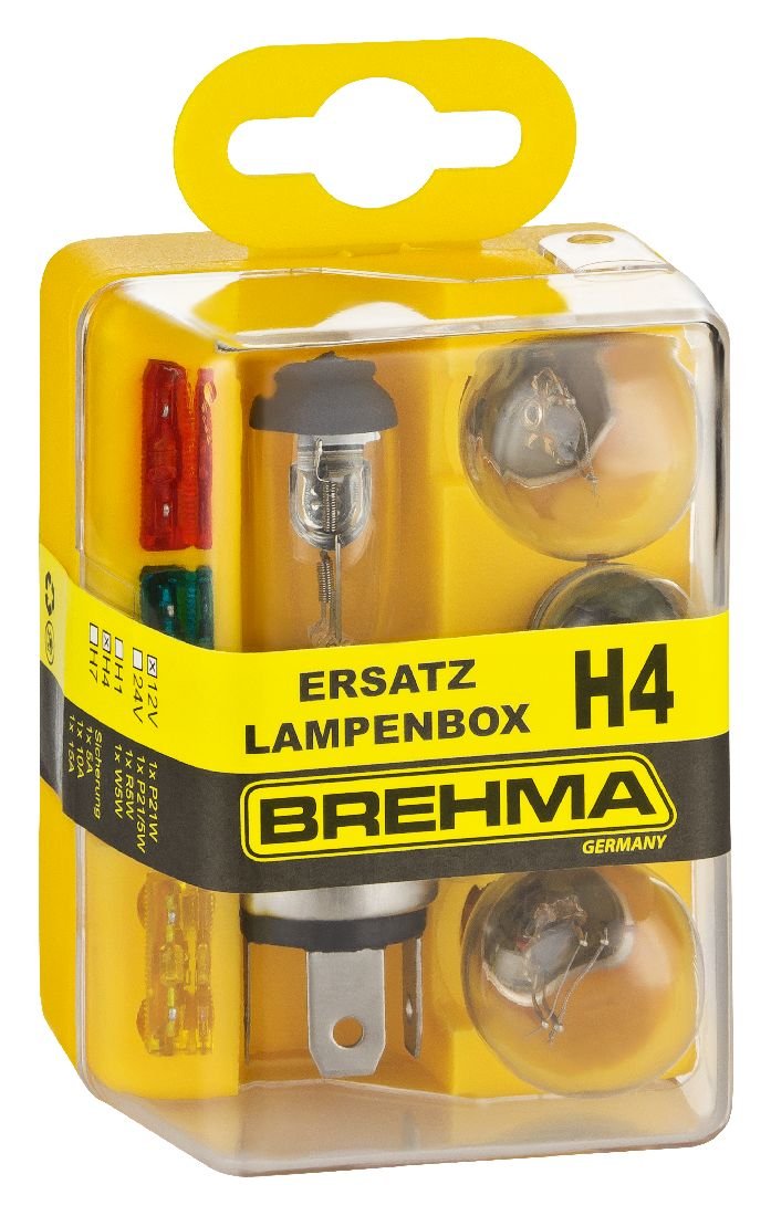 BREHMA H4 Ersatzlampenkasten Ersatzlampenbox Ersatzlampenset 12V 8teilig von BREHMA