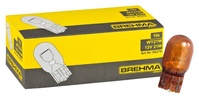 BREHMA 10x Orange Glassockel Blinkerlampe 12 V 21W WY21W WX3x16d von BREHMA