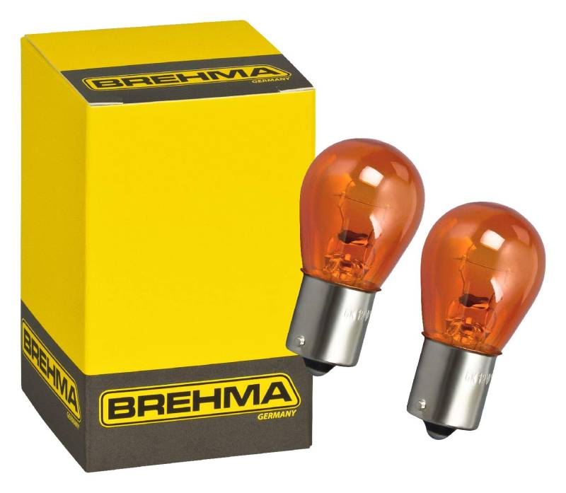 Brehma 90333 2Er Set PY21W Blinkerlampe Orange Kugel Lampe BAU15S 21W 12V von BREHMA