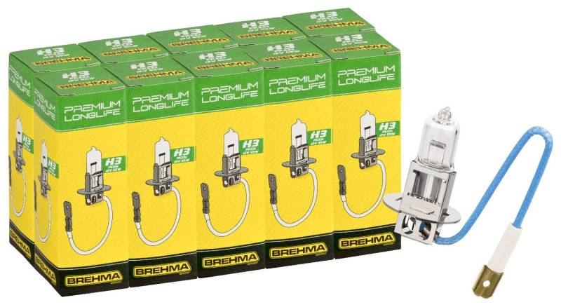 Brehma 90386 10x Premium H3 Longlife 12V 55W PK22s von BREHMA