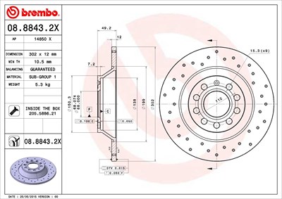 Brembo 2x Bremsscheibe für Audi von BREMBO