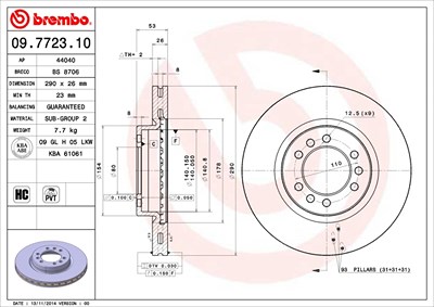 Brembo 2x Bremsscheibe für Iveco von BREMBO
