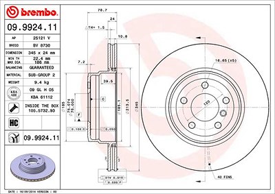 Brembo 2x Bremsscheibe für BMW von BREMBO