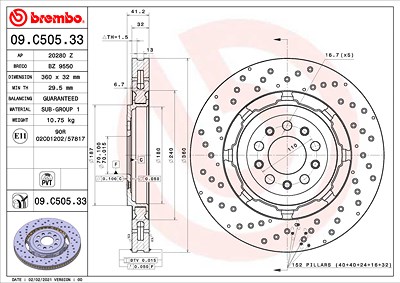 Brembo 2x Bremsscheibe für Alfa Romeo von BREMBO