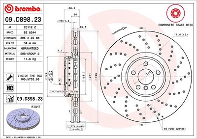 Brembo 2x Bremsscheibe für BMW von BREMBO