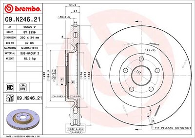 Brembo 2x Bremsscheibe für Jeep von BREMBO