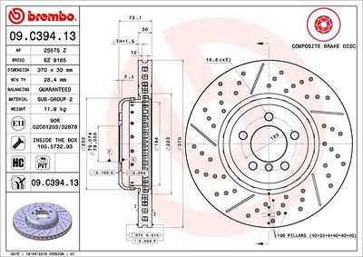 Brembo 2x Bremsscheibe belüftet vorne für BMW von BREMBO