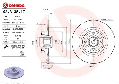 Brembo 2x Bremsscheibe hinten +Radlager+ABS-Ring für Renault Brembo 2x Bremsscheibe hinten +Radlager+ABS-Ring für Renault von BREMBO