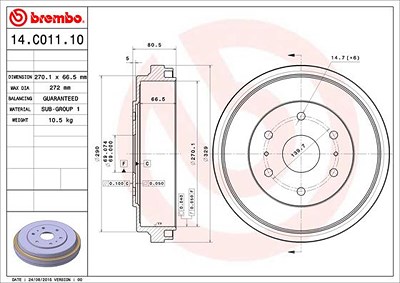 Brembo 2x Bremstrommel für Toyota von BREMBO