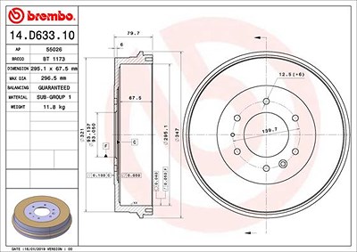 Brembo 2x Bremstrommel für Mazda von BREMBO