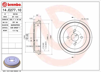 Brembo 2x Bremstrommel für Toyota von BREMBO