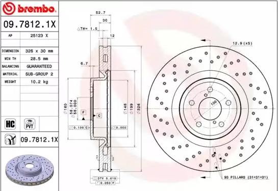 BREMBO Bremsscheibe SUBARU 09.7812.1X 26300FE000 Bremsscheiben,Scheibenbremsen BREMBO Bremsscheibe SUBARU 09.7812.1X 26300FE000 Bremsscheiben,Scheibenbremsen von BREMBO