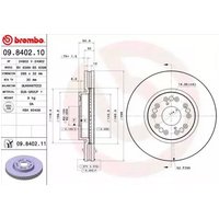 BREMBO Bremsscheibe innenbelüftet 09.8402.11 Bremsscheiben,Scheibenbremsen TOYOTA,LEXUS,Altezza (_E1_),ALTEZZA GITA (SXE1_, GXE1_),IS I (JCE1_, GXE1_) von BREMBO
