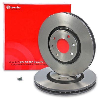 Brembo 2x Bremsscheibe Coated Disc Vorne Belüftet für Peugeot Brembo 2x Bremsscheibe Coated Disc Vorne Belüftet für Peugeot von BREMBO
