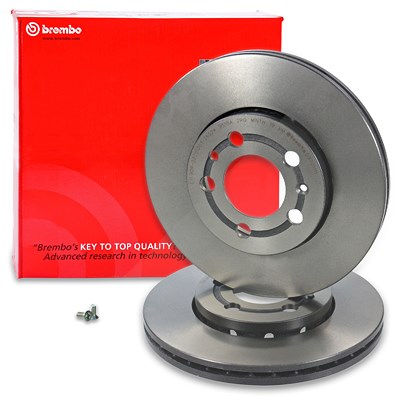 Brembo 2x Bremsscheibe Coated Disc Vorne Belüftet [Hersteller-Nr. 09.7011.11] für Audi, Seat, Skoda, VW von BREMBO