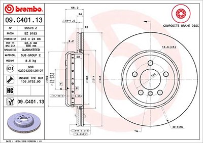 Brembo 2x Bremsscheibe für BMW von BREMBO