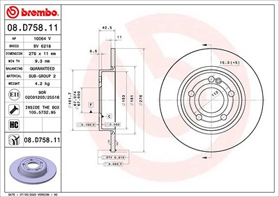 Brembo 2x Bremsscheibe für Mercedes-Benz von BREMBO