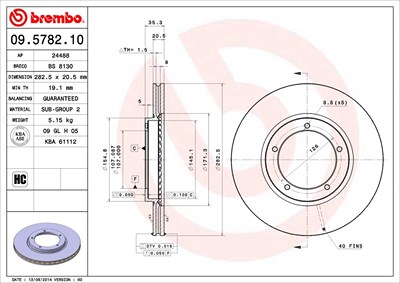 Brembo 2x Bremsscheibe für Porsche von BREMBO